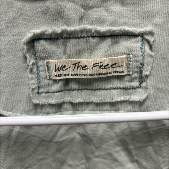 We The Free Mary Jean Baby Cord Shirt Teal Size Medium - Picture 2 of 7